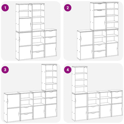 Armadietti Laterali 5 pz ODDA 40x24x79 cm Legno Massello Pino - homemem39