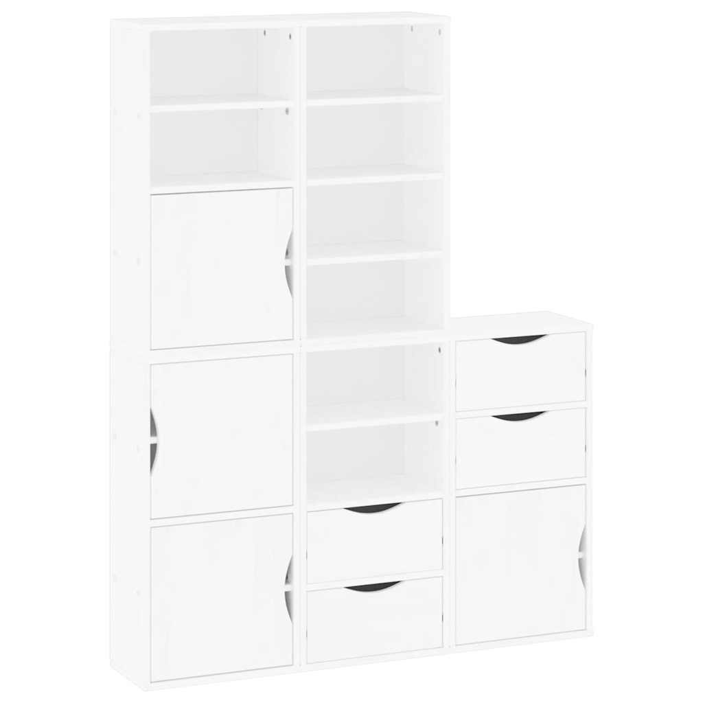 Armadietti Laterali 5 pz ODDA Bianco 40x24x79 cm Legno di Pino - homemem39