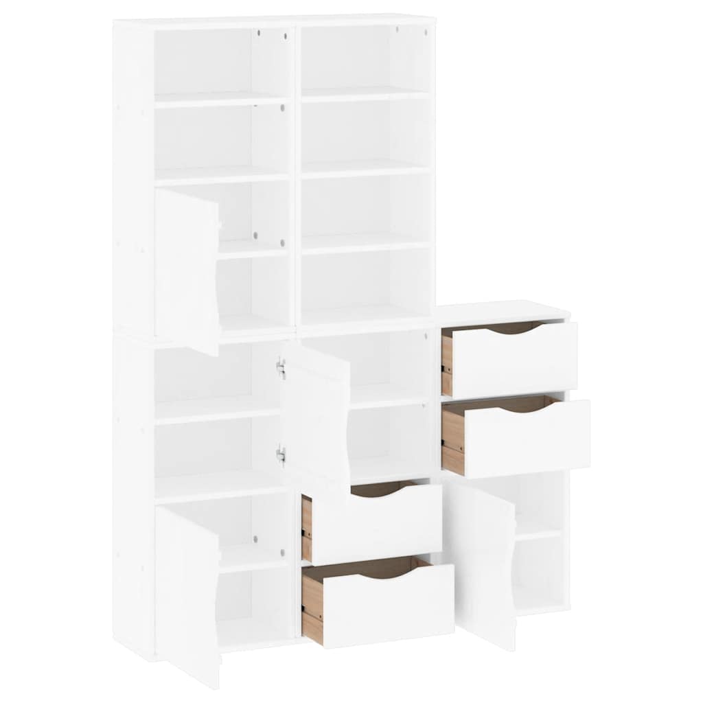 Armadietti Laterali 5 pz ODDA Bianco 40x24x79 cm Legno di Pino - homemem39