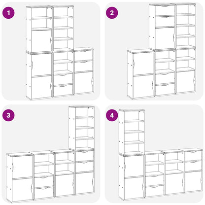 Armadietti Laterali 5 pz ODDA Bianco 40x24x79 cm Legno di Pino - homemem39
