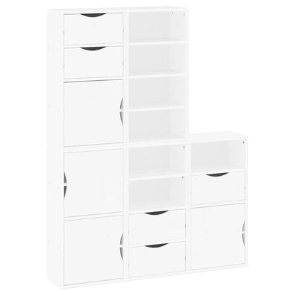 Armadietti Laterali 5 pz ODDA Bianco 40x24x79 cm Legno di Pino - homemem39