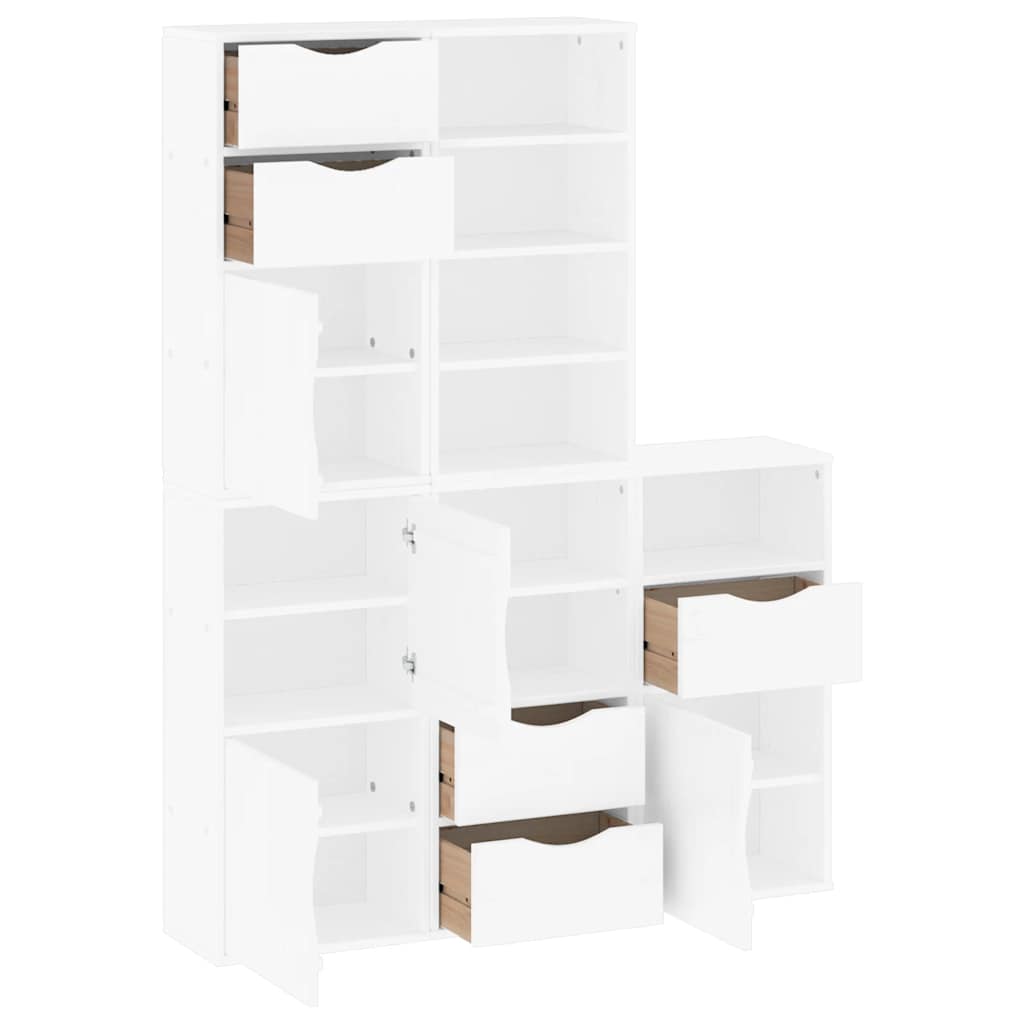Armadietti Laterali 5 pz ODDA Bianco 40x24x79 cm Legno di Pino - homemem39