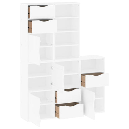 Armadietti Laterali 5 pz ODDA Bianco 40x24x79 cm Legno di Pino - homemem39