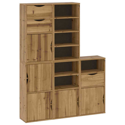 Armadietti Laterali 5 pz ODDA 40x24x79 cm Legno Massello Pino