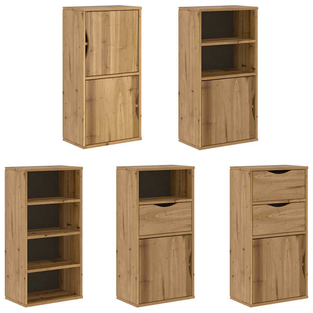 Armadietti Laterali 5 pz ODDA 40x24x79 cm Legno Massello Pino