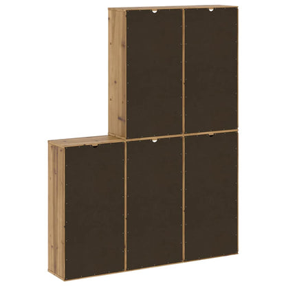 Armadietti Laterali 5 pz ODDA 40x24x79 cm Legno Massello Pino