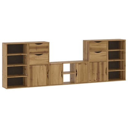 Mobile TV 5 pz con Contenitore ODDA in Legno Massello di Pino | homemem39