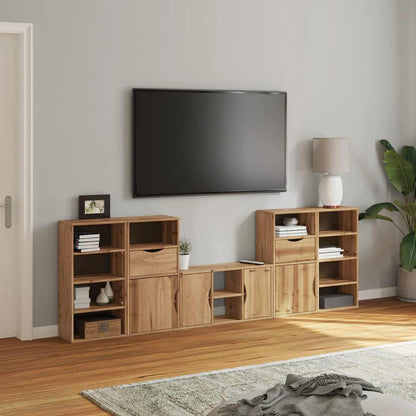 Mobile TV 5 pz con Contenitore ODDA in Legno Massello di Pino | homemem39