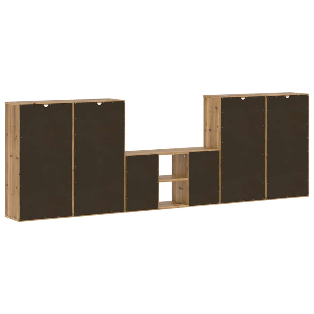 Mobile TV 5 pz con Contenitore ODDA in Legno Massello di Pino | homemem39