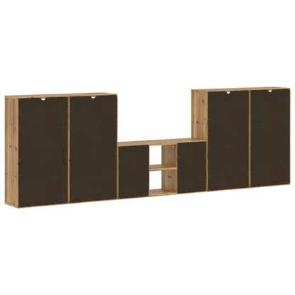 Mobile TV 5 pz con Contenitore ODDA in Legno Massello di Pino | homemem39