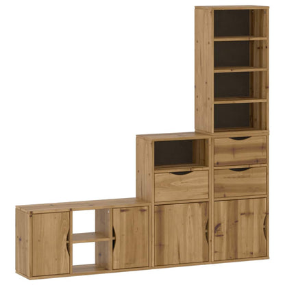 Mobile TV 4 pz con Contenitore ODDA in Legno Massello di Pino | homemem39