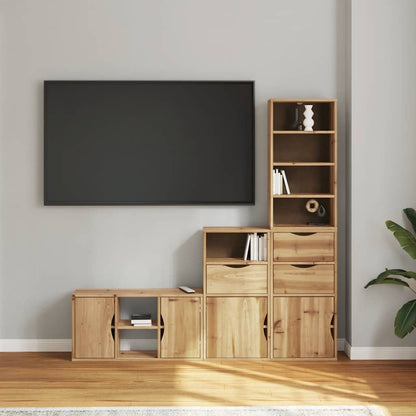 Mobile TV 4 pz con Contenitore ODDA in Legno Massello di Pino | homemem39
