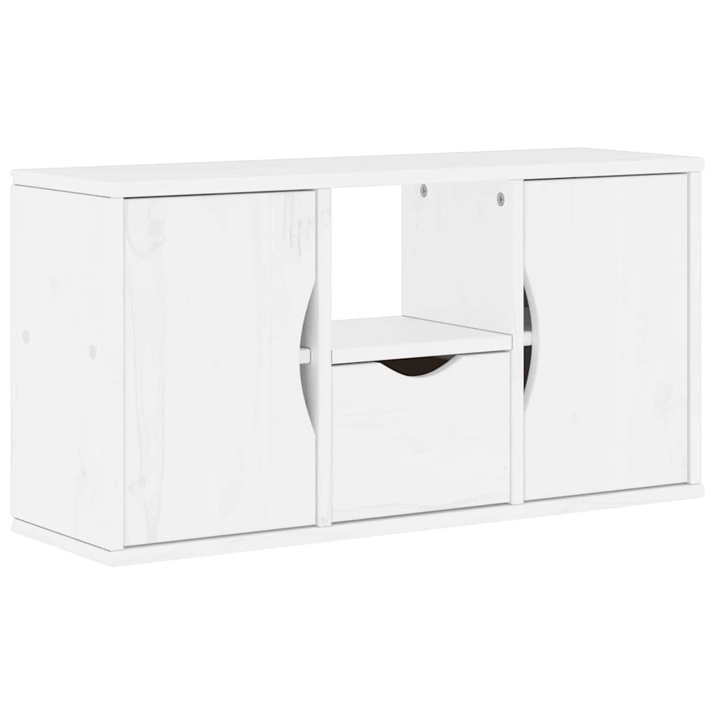 Mobile TV 5 pz con Contenitore ODDA Bianco in Legno di Pino - homemem39