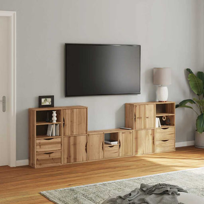 Mobile TV 5 pz con Contenitore ODDA in Legno Massello di Pino | homemem39