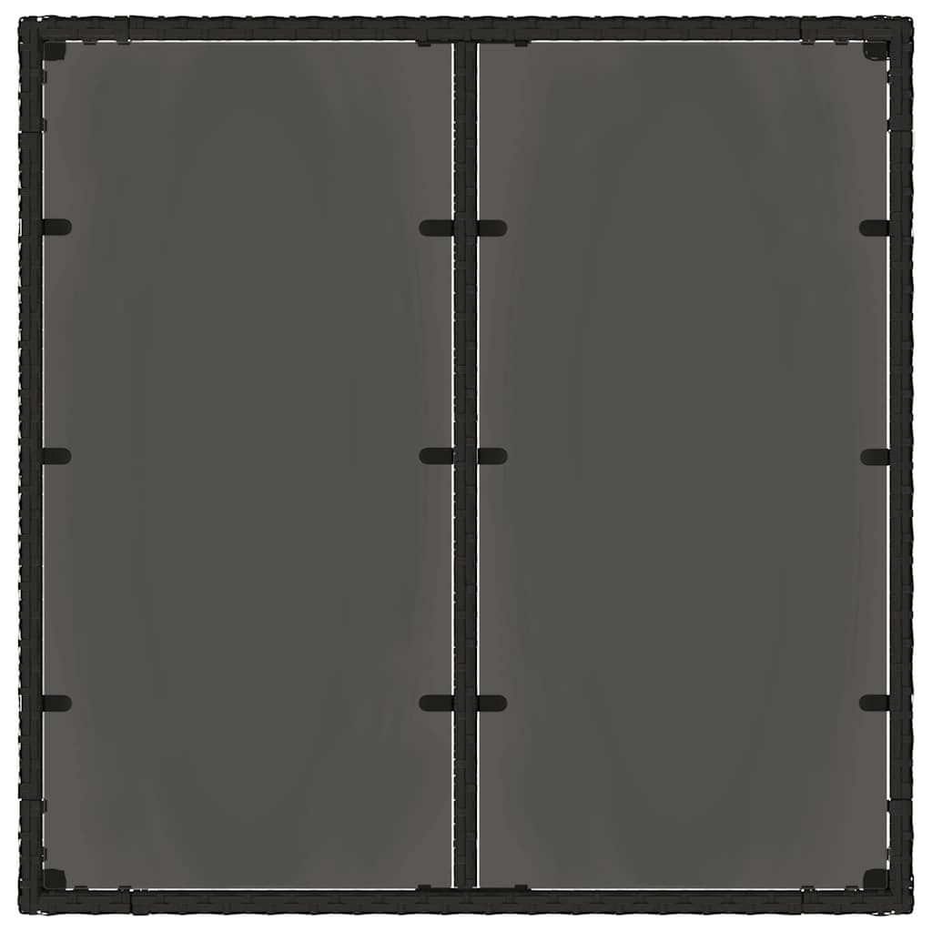 Set da Pranzo per Giardino 3 pcs Nero polyrattan