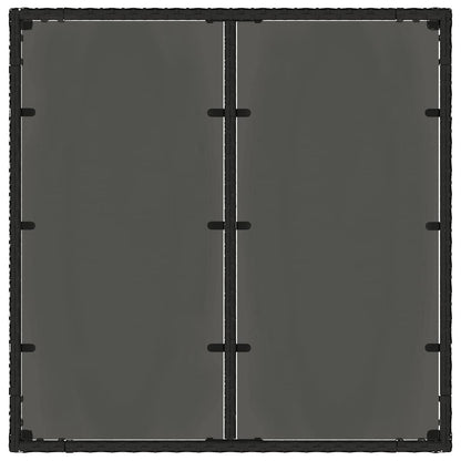 Set da Pranzo per Giardino 3 pcs Nero polyrattan