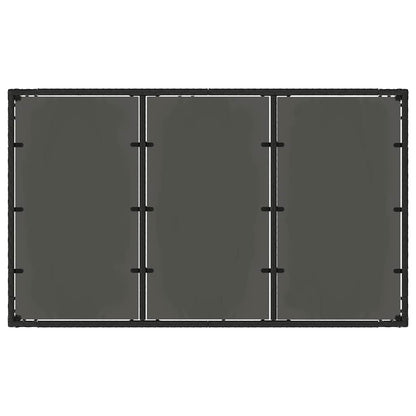 Set da Pranzo per Giardino 5 pcs Nero polyrattan