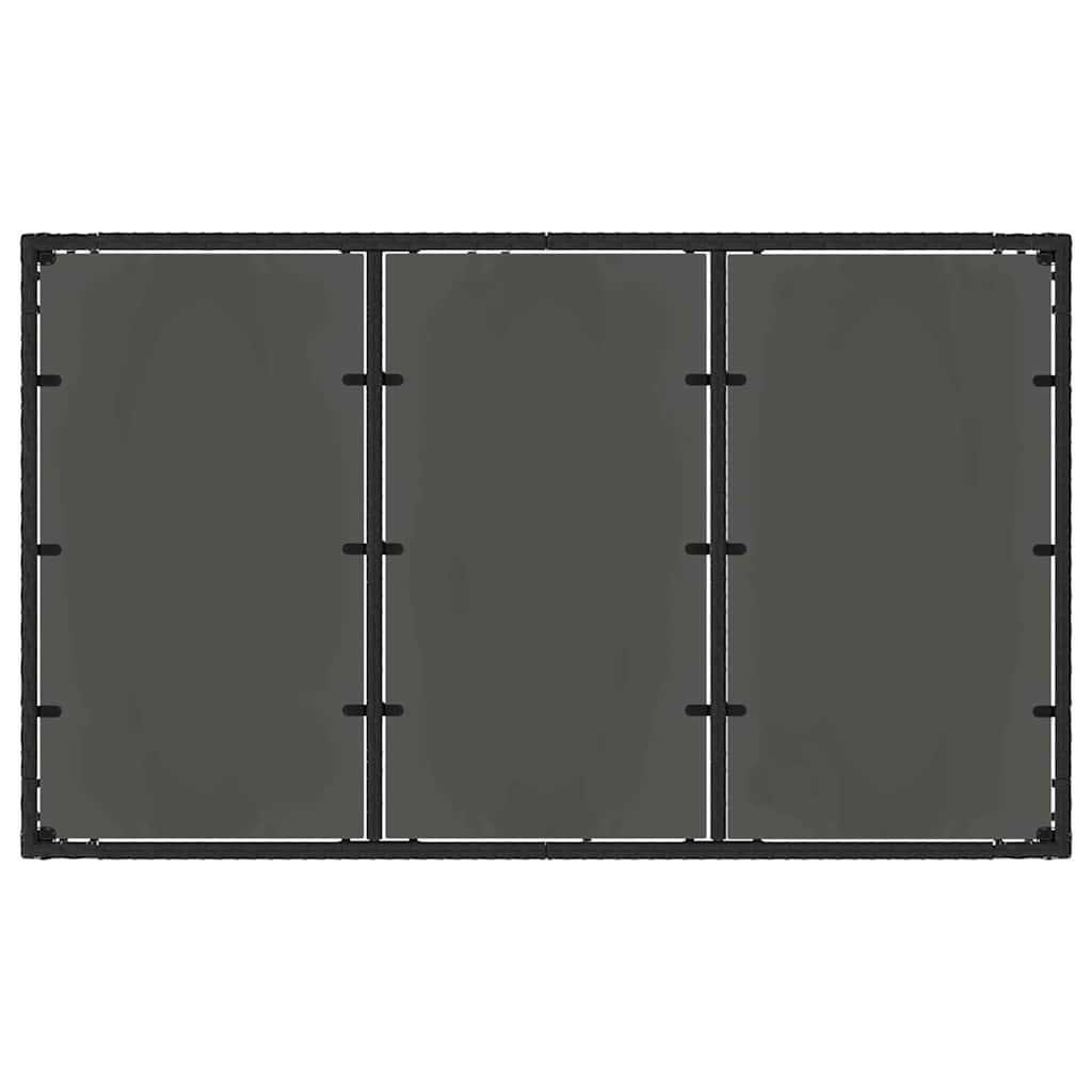 Set da Pranzo per Giardino 7 pcs Nero polyrattan