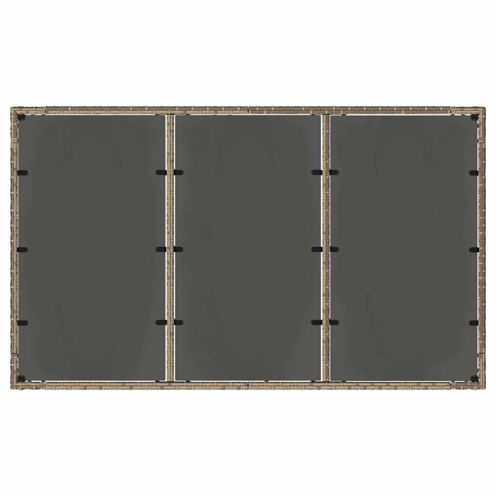 Set da Pranzo per Giardino 7 pcs Grigio polyrattan