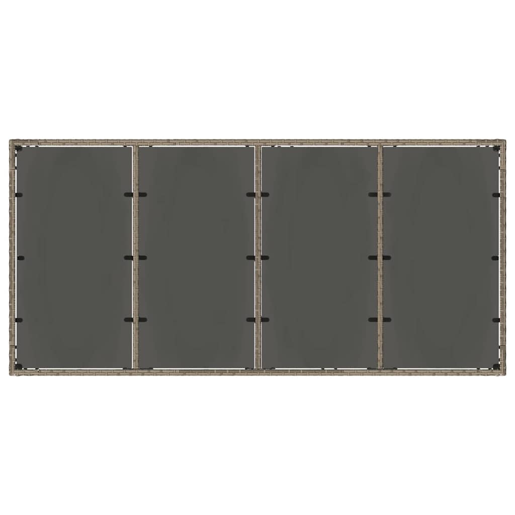 Set da Pranzo per Giardino 7 pcs Grigio polyrattan