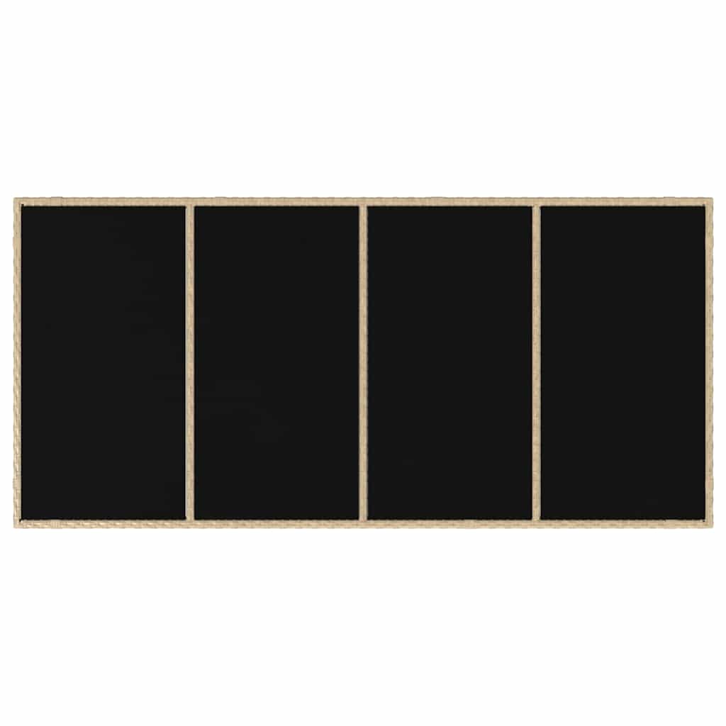 Set da Pranzo per Giardino 9 pcs Beige polyrattan