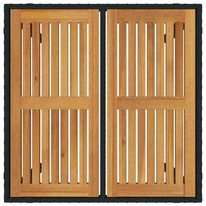 Set da Pranzo per Giardino 3 pcs Nero polyrattan