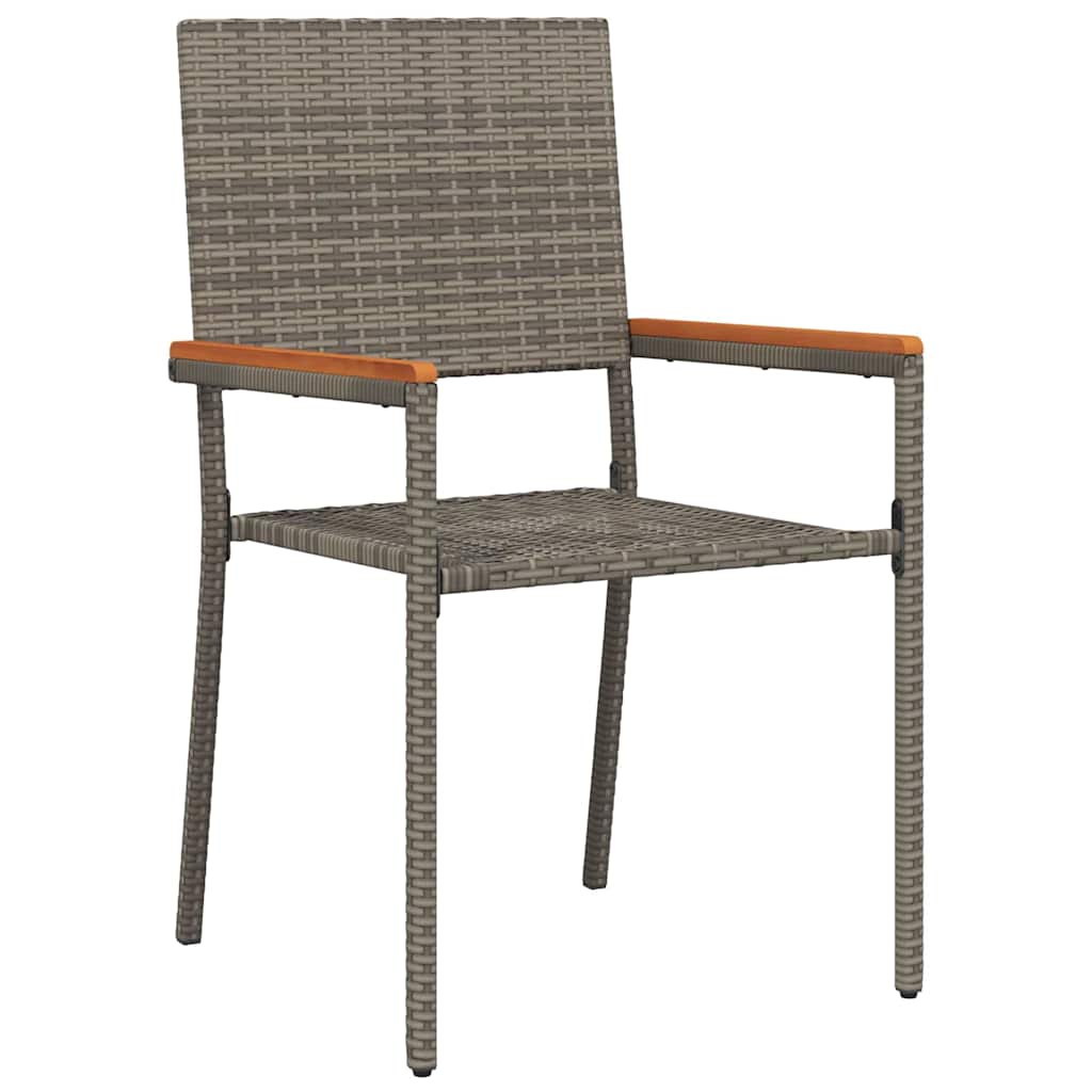 Set da Pranzo per Giardino 5 pcs Grigio polyrattan | homemem39