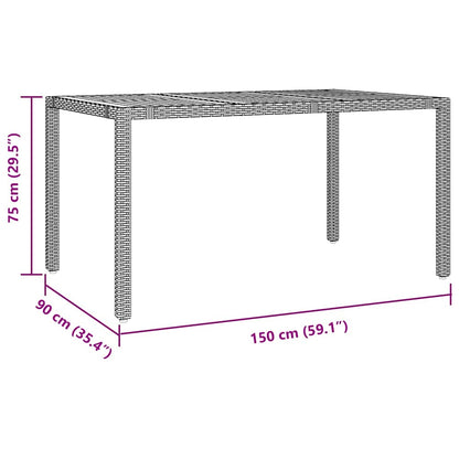 Set da Pranzo per Giardino 5 pcs Grigio polyrattan