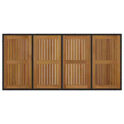 Set da Pranzo per Giardino 7 pcs Nero polyrattan