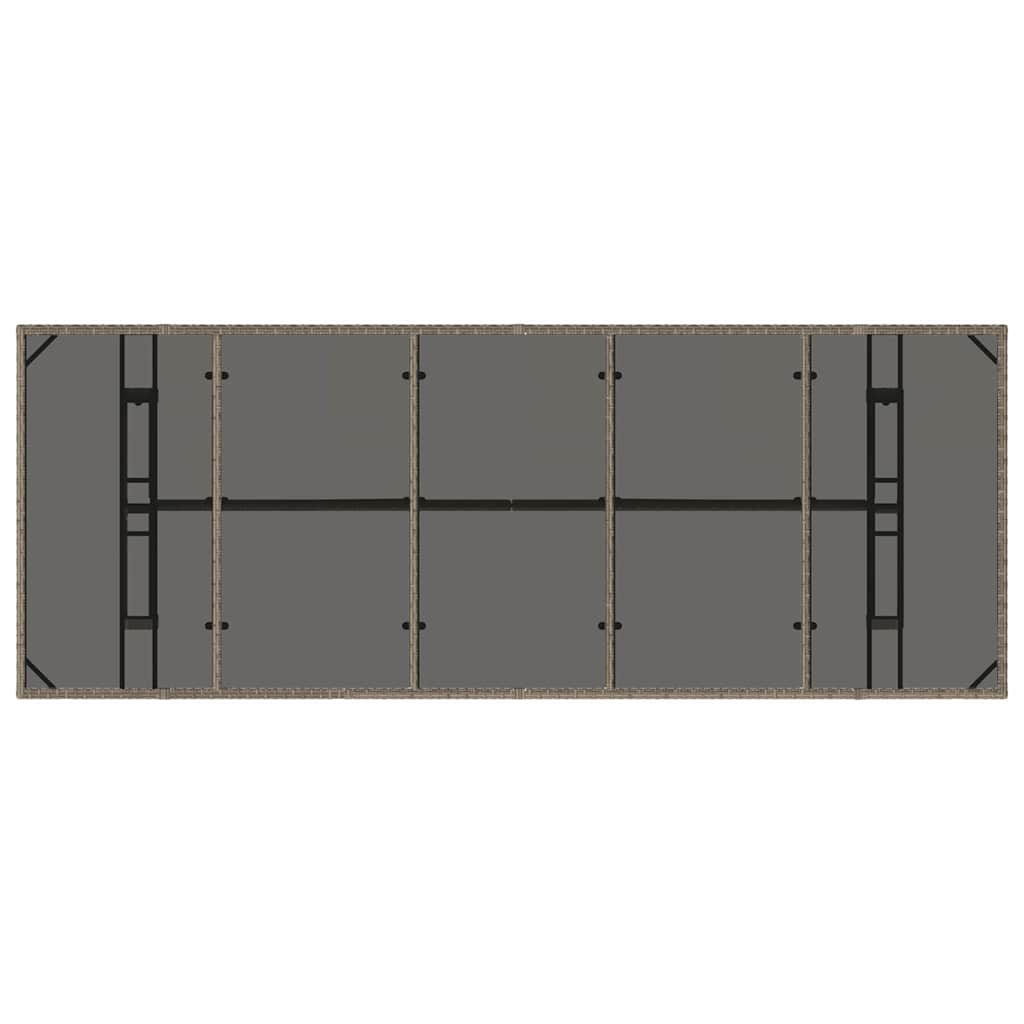 Set da Pranzo per Giardino 11 pcs Grigio Poly Rattan - homemem39