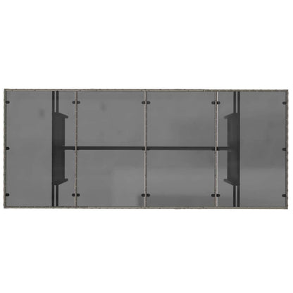 Set da Pranzo per Giardino 7 pcs Grigio polyrattan