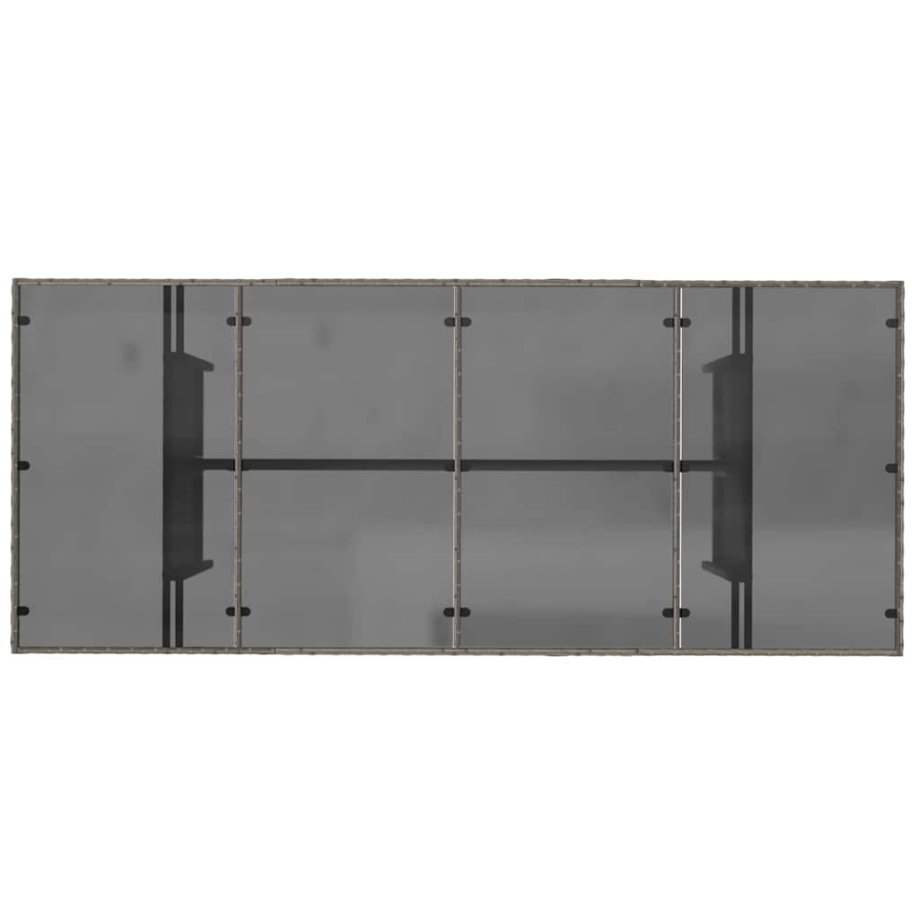 Set da Pranzo per Giardino 9 pcs Grigio polyrattan