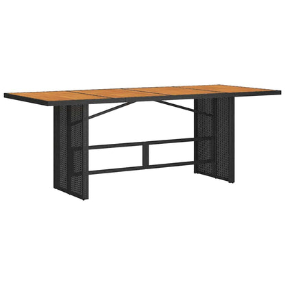 Set da Pranzo per Giardino 7 pcs Nero polyrattan