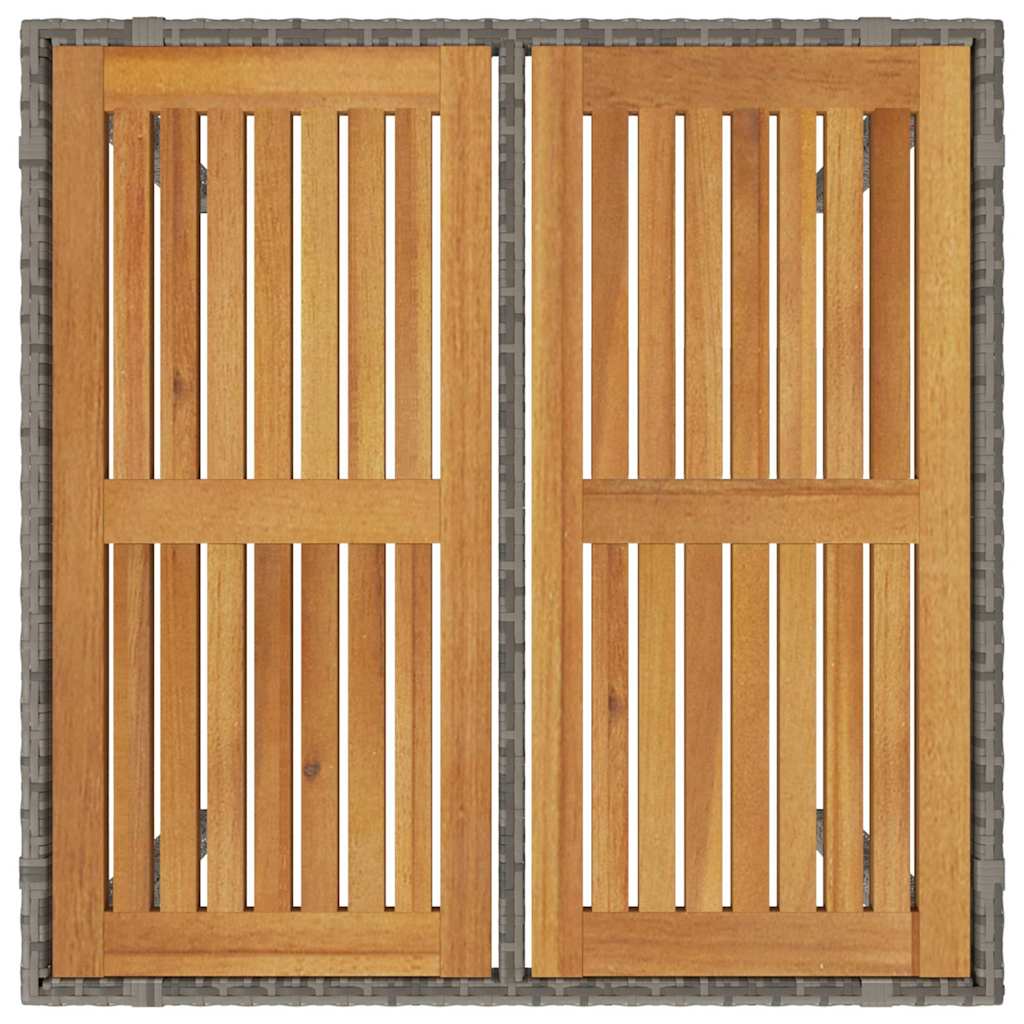 Set da Pranzo per Giardino 3 pcs Grigio e Marrone polyrattan