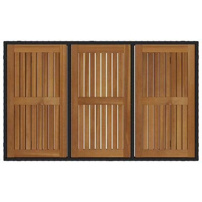 Set da Pranzo per Giardino 7 pcs Nero e Marrone polyrattan