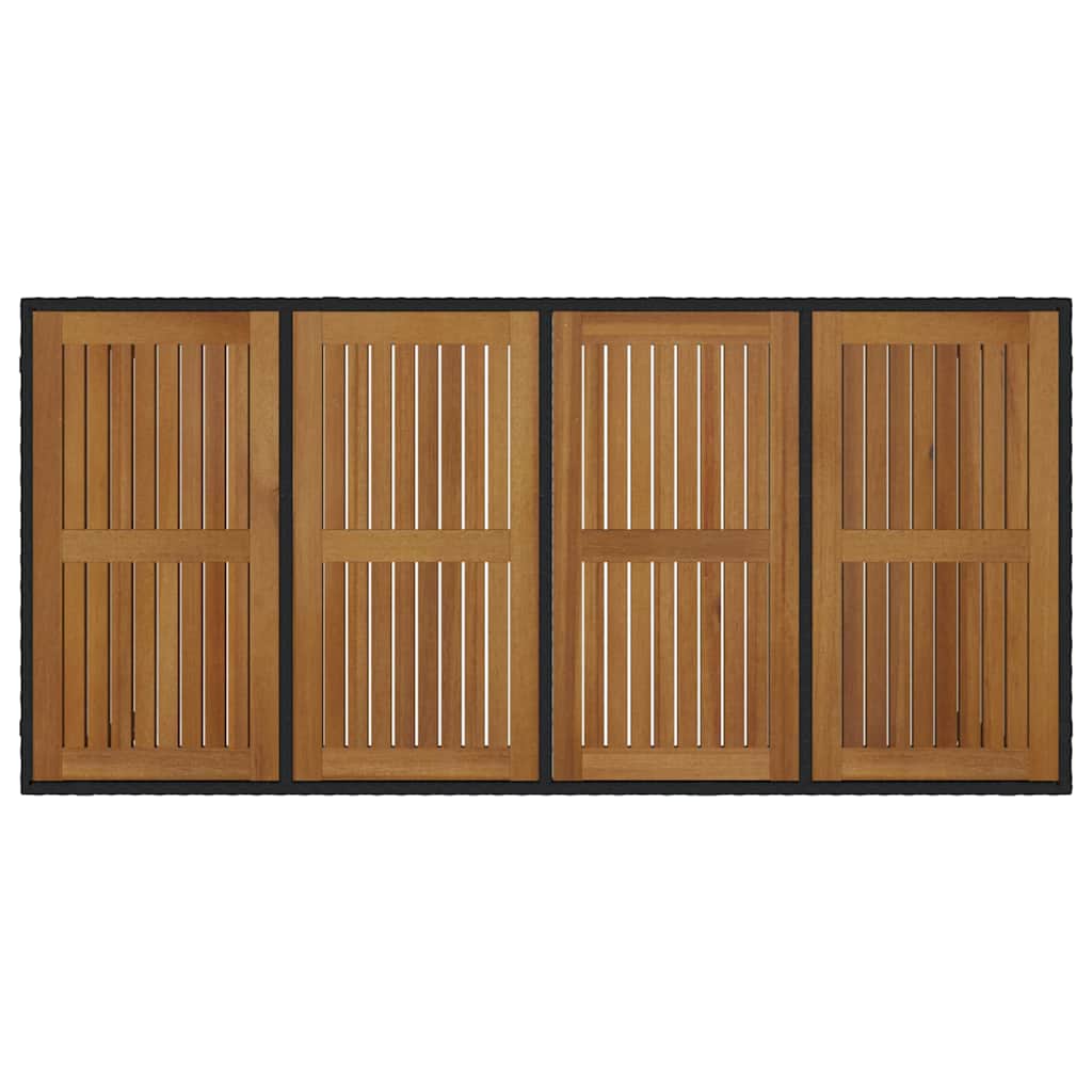 Set da Pranzo per Giardino 7 pcs Nero e Marrone polyrattan