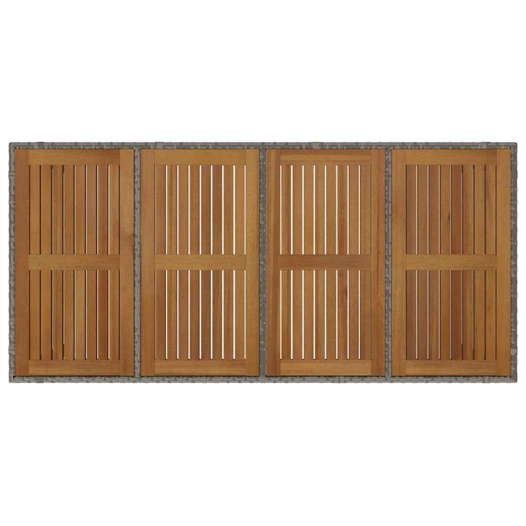 Set da Pranzo per Giardino 7 pcs Grigio e Marrone polyrattan