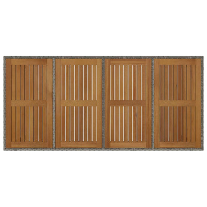 Set da Pranzo per Giardino 7 pcs Grigio e Marrone polyrattan