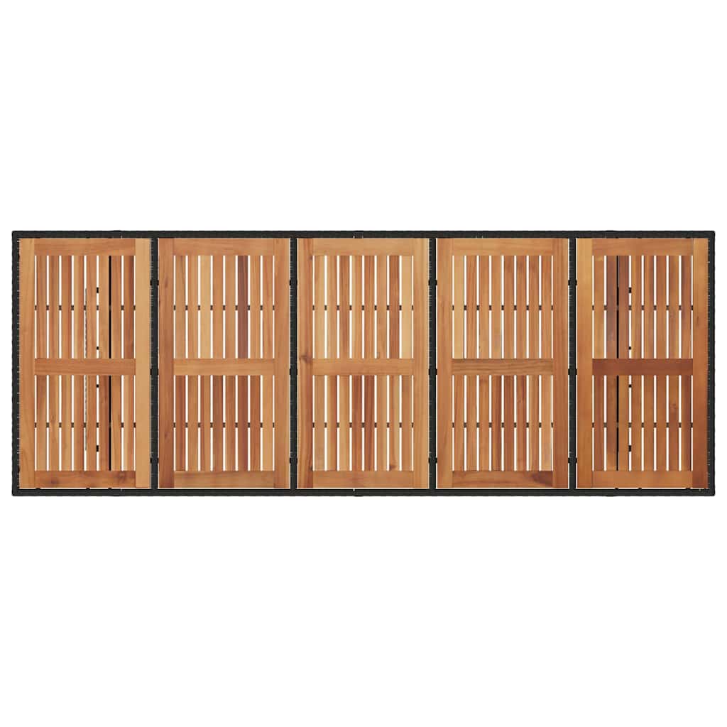 Set da Pranzo per Giardino 11 pcs Nero e Marrone polyrattan