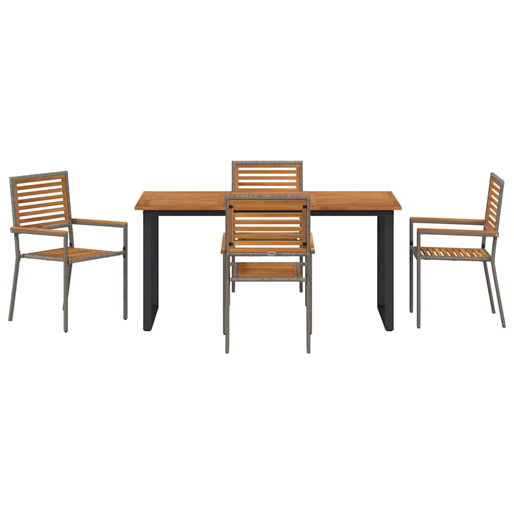 Set da Pranzo per Giardino 5 pcs Grigio | homemem39