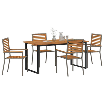Set da Pranzo per Giardino 5 pcs Grigio | homemem39