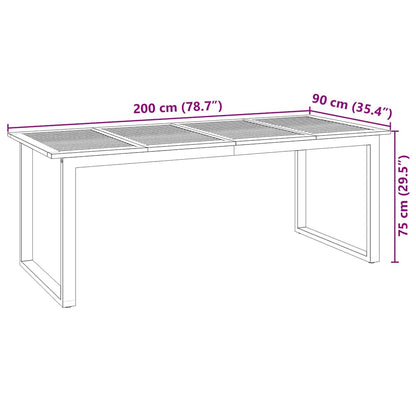 Set da Pranzo per Giardino 7 pcs Beige Legno di Acacia Massello