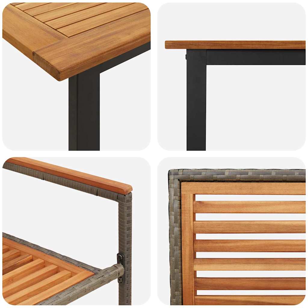 Set da Pranzo per Giardino 9 pcs Grigio | homemem39