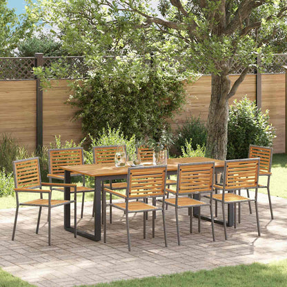 Set da Pranzo per Giardino 9 pcs Grigio