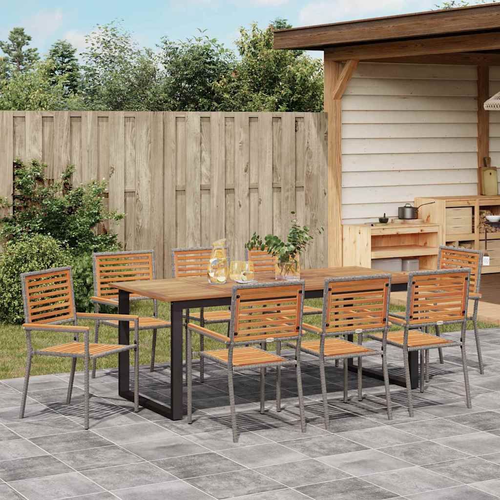 Set da Pranzo per Giardino 9 pcs Grigio | homemem39