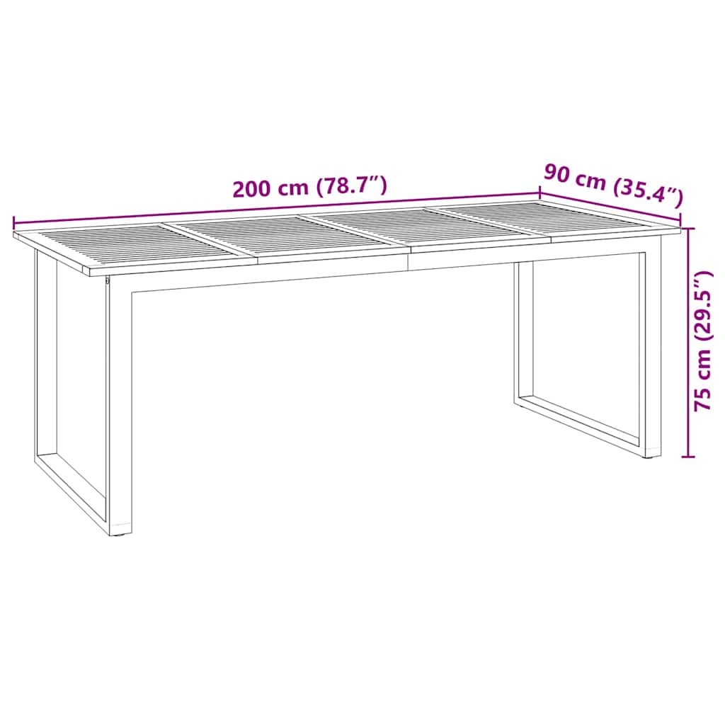 Set da Pranzo per Giardino 9 pcs Grigio