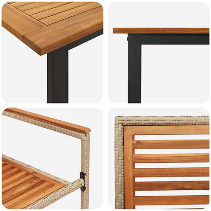 Set da Pranzo per Giardino 9 pcs Beige Legno di Acacia Massello