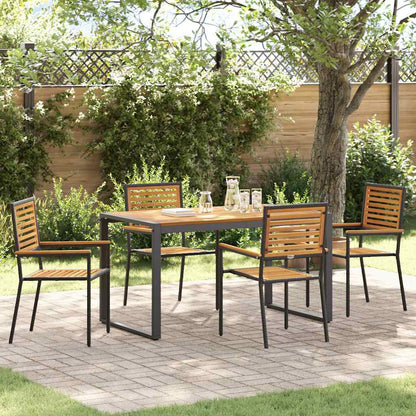 Set da Pranzo per Giardino 5 pcs Nero e Marrone polyrattan