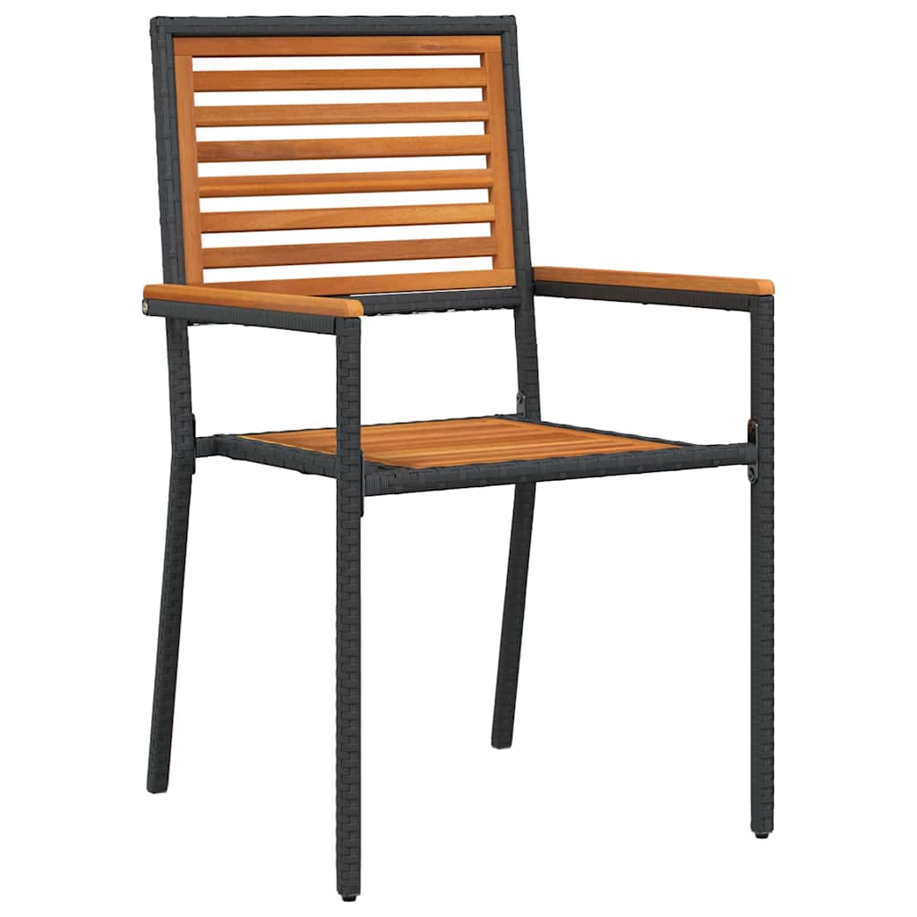 Set da Pranzo per Giardino 5 pcs Nero e Marrone polyrattan | homemem39