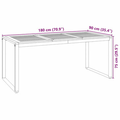 Set da Pranzo per Giardino 7 pcs Grigio e Marrone polyrattan